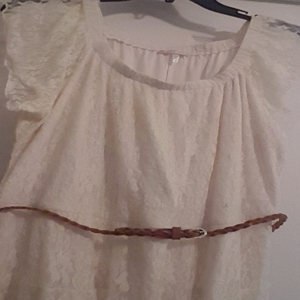 Plus Beige Lace Dress